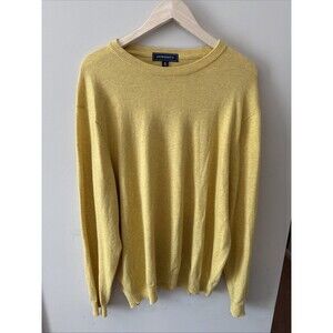 Crown & Ivy Men's Cashmere Blend Pullover Sweater Yellow XL